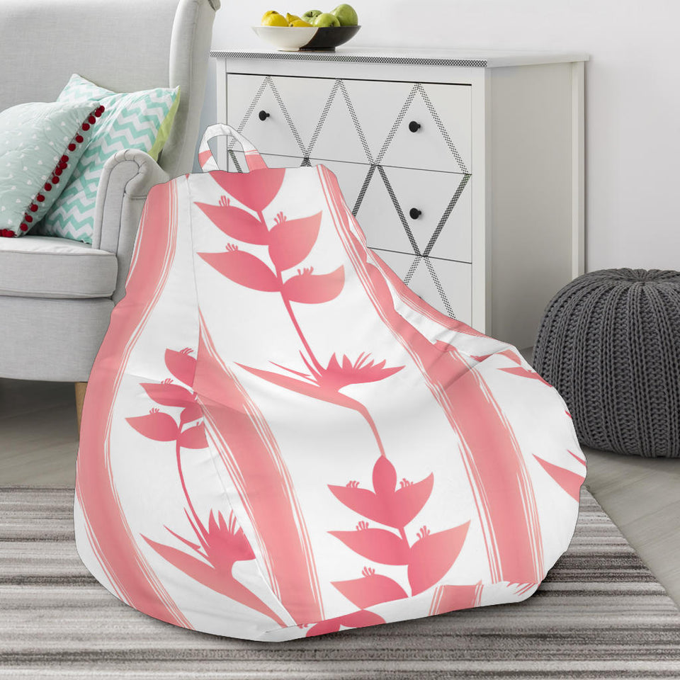 Heliconia Pink White Pattern Bean Bag Cover