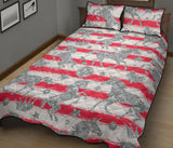 Unicorn Silver Pattern Quilt Bed Set