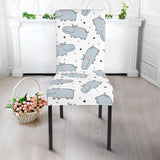 Hippopotamus Pattern Print Design 01 Dining Chair Slipcover
