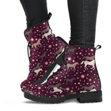 Horse Pattern Background Leather Boots