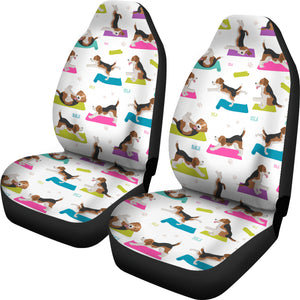 Beagle Yoga Pattern Universal Fit Car Seat Covers