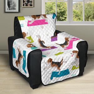 Beagle Yoga Pattern Recliner Cover Protector