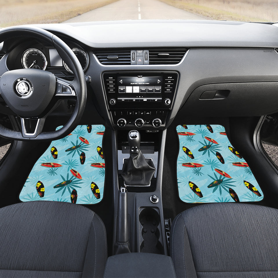 Surfboard Pattern Print Design 03 Front and Back Car Mats