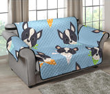 Cute Boston Terrier Pattern Loveseat Couch Cover Protector