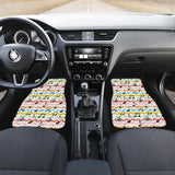 Music Notes Pattern Print Design 01 Front Car Mats