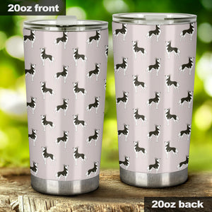 Siberian Husky Pattern Background Tumbler