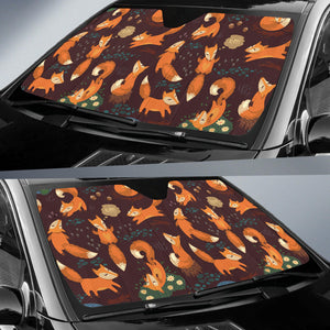 Fox Pattern Car Sun Shade
