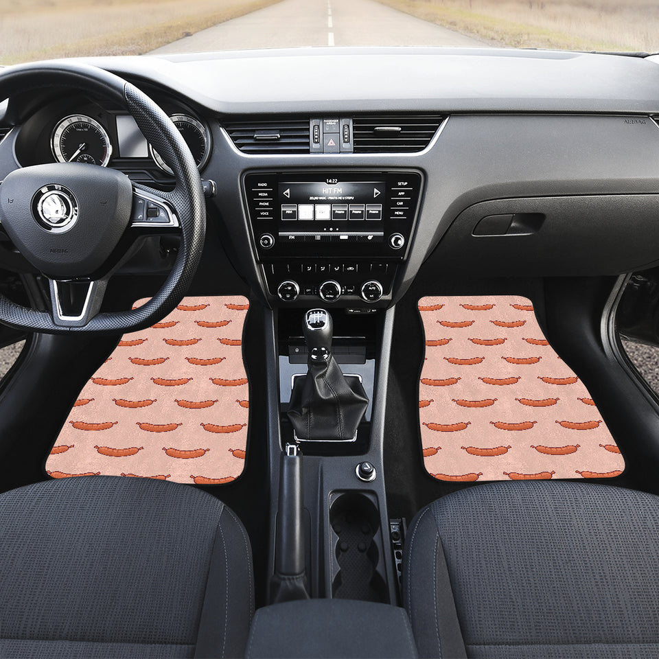 Sausage Pattern Print Design 01 Front and Back Car Mats