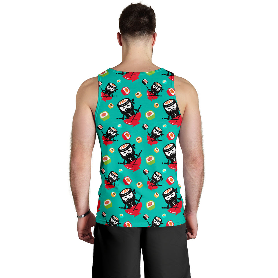 Ninja Sushi Pattern Men Tank Top