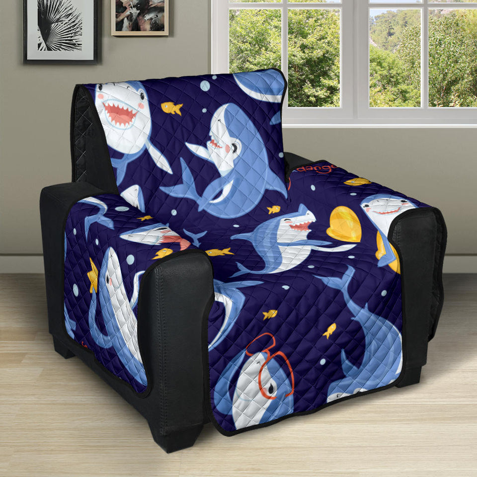 Shark Funny Pattern Recliner Cover Protector