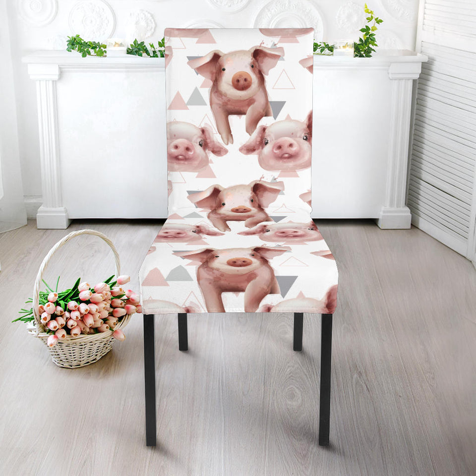 Pig Pattern Print Design 04 Dining Chair Slipcover