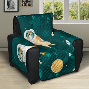 Corgi Astronaut Pattern Recliner Cover Protector