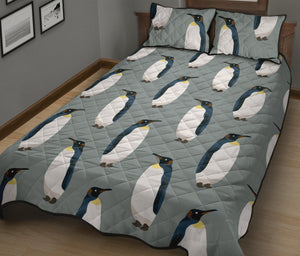 Penguin Pattern Theme Quilt Bed Set