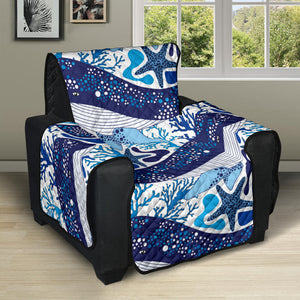 Whale Starfish Pattern Recliner Cover Protector