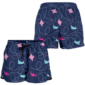 Stingray Pattern Print Design 05 Women Shorts