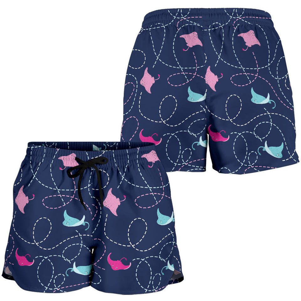 Stingray Pattern Print Design 05 Women Shorts