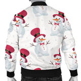 Cute Snowman Pattern Men Bomber Jacket