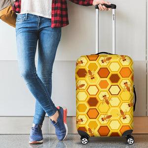 Bee and Honeycomb Pattern Luggage Covers