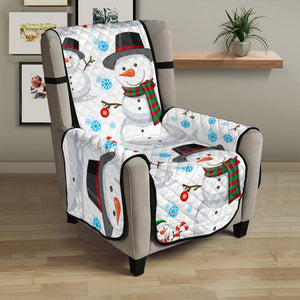 Snowman Pattern Background Chair Cover Protector