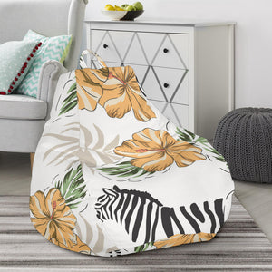 Zebra Hibiscus Pattern Bean Bag Cover