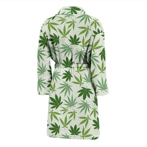 Canabis Marijuana Weed Pattern Print Design 02 Men Bathrobe