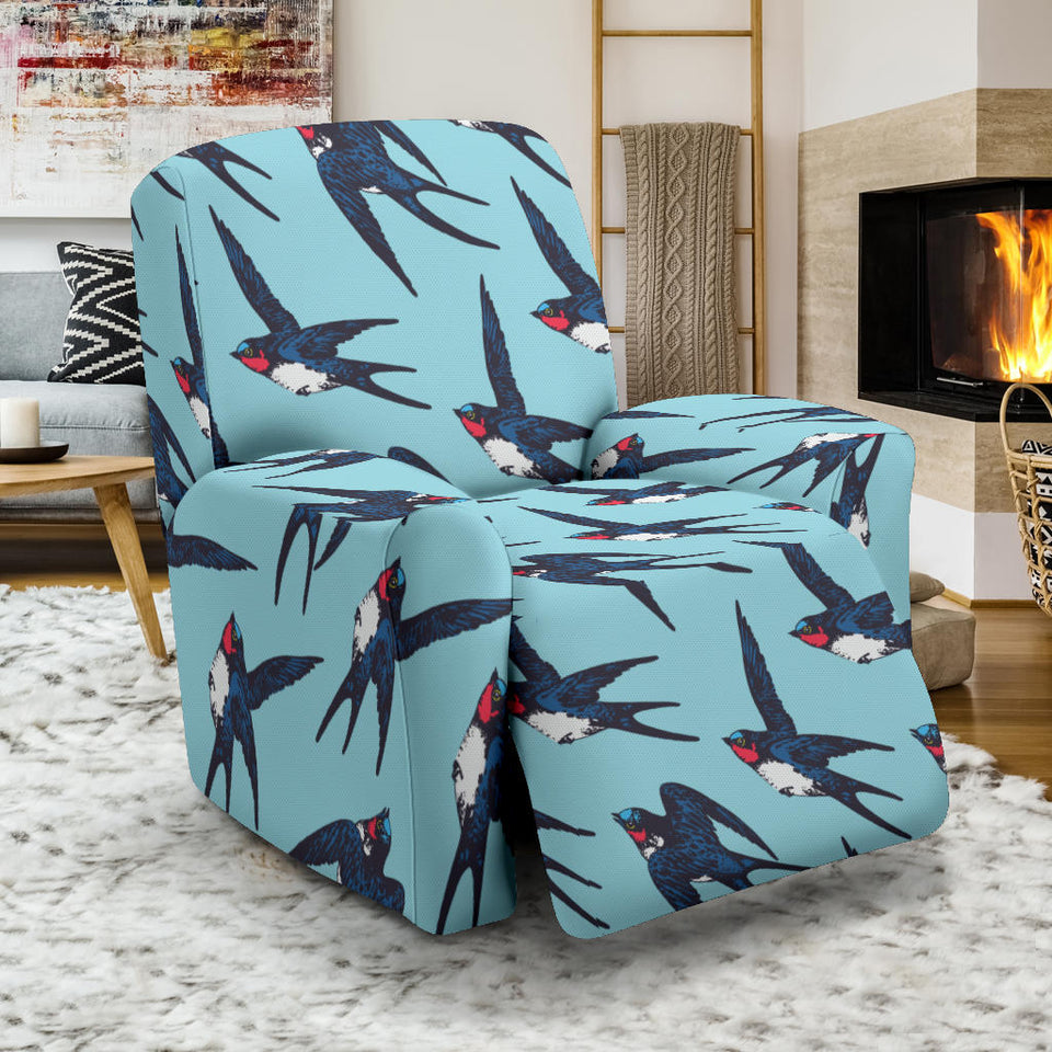 Swallow Pattern Print Design 01 Recliner Chair Slipcover