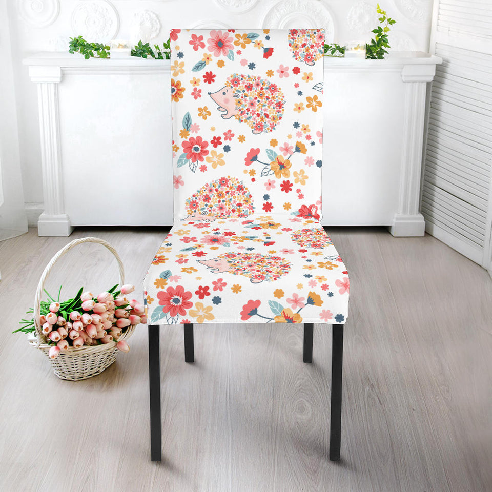 Hedgehog Pattern Print Design 03 Dining Chair Slipcover