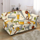 Beer Pattern Loveseat Couch Slipcover