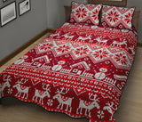 Snowman Sweater Printed Pattern Quilt Bed Set