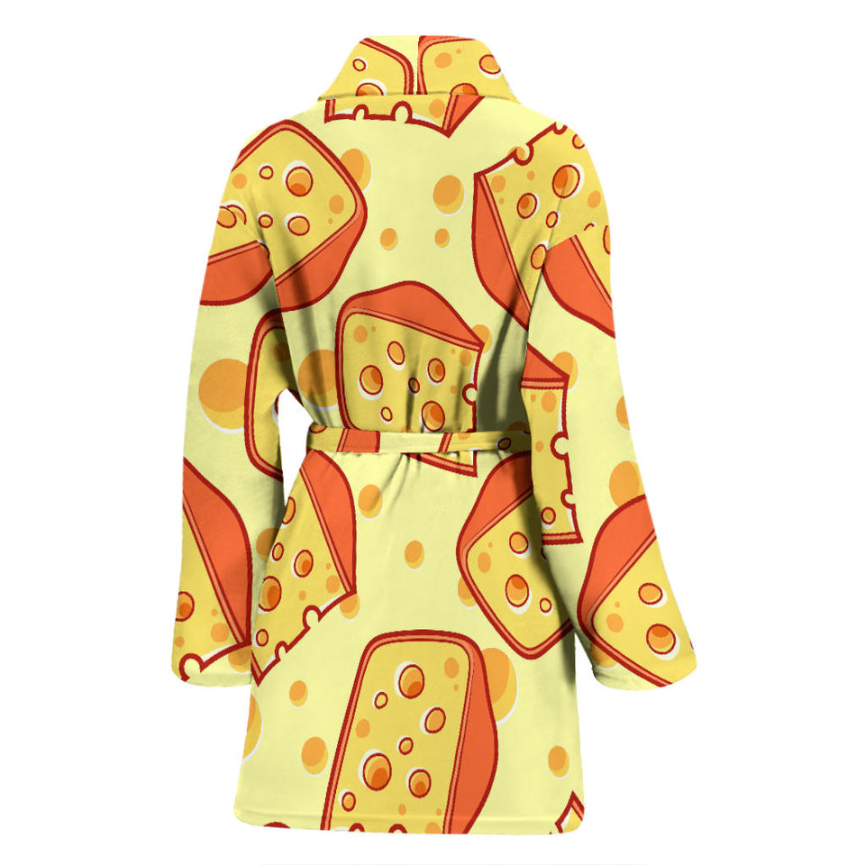 Cheese Pattern Women Bathrobe