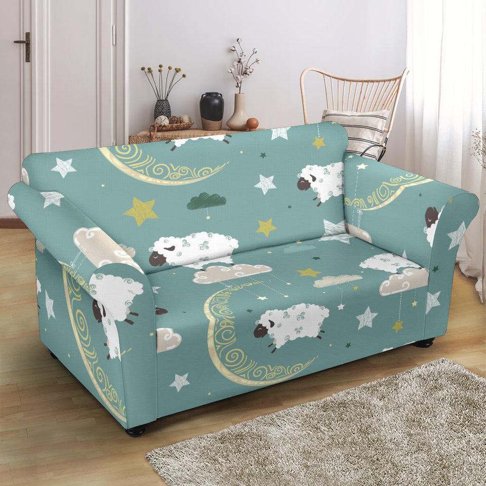 Sheep Sweet Dream Pattern Loveseat Couch Slipcover