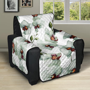 White Orchid Pattern Recliner Cover Protector