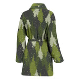 Christmas Tree Camo Pattern Women Bathrobe