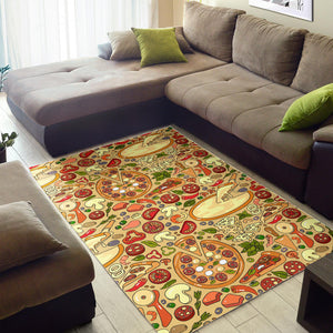 Pizza Pattern Background Area Rug