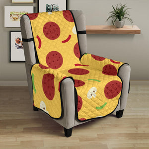 Pizza Salami Mushroom Texture Pattern Chair Cover Protector