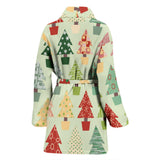 Christmas Tree Pattern Backgroind Women Bathrobe
