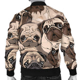 Pug Pattern Background Men Bomber Jacket