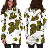 Hop Leaves Pattern Women Hoodie Dress