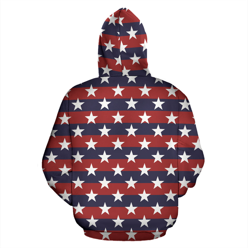 USA Star Pattern Background Men Women Pullover Hoodie