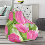 Pink Tulip Pattern Bean Bag Cover