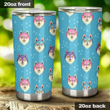 Siberian Husky Head Pattern Tumbler