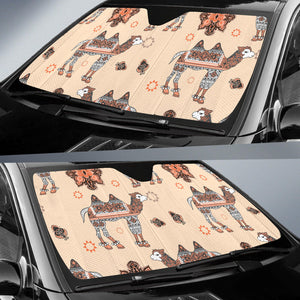 Camel Tribal Pattern Car Sun Shade