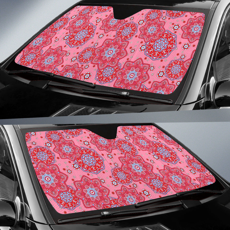 Indian Pnk Pattern Car Sun Shade