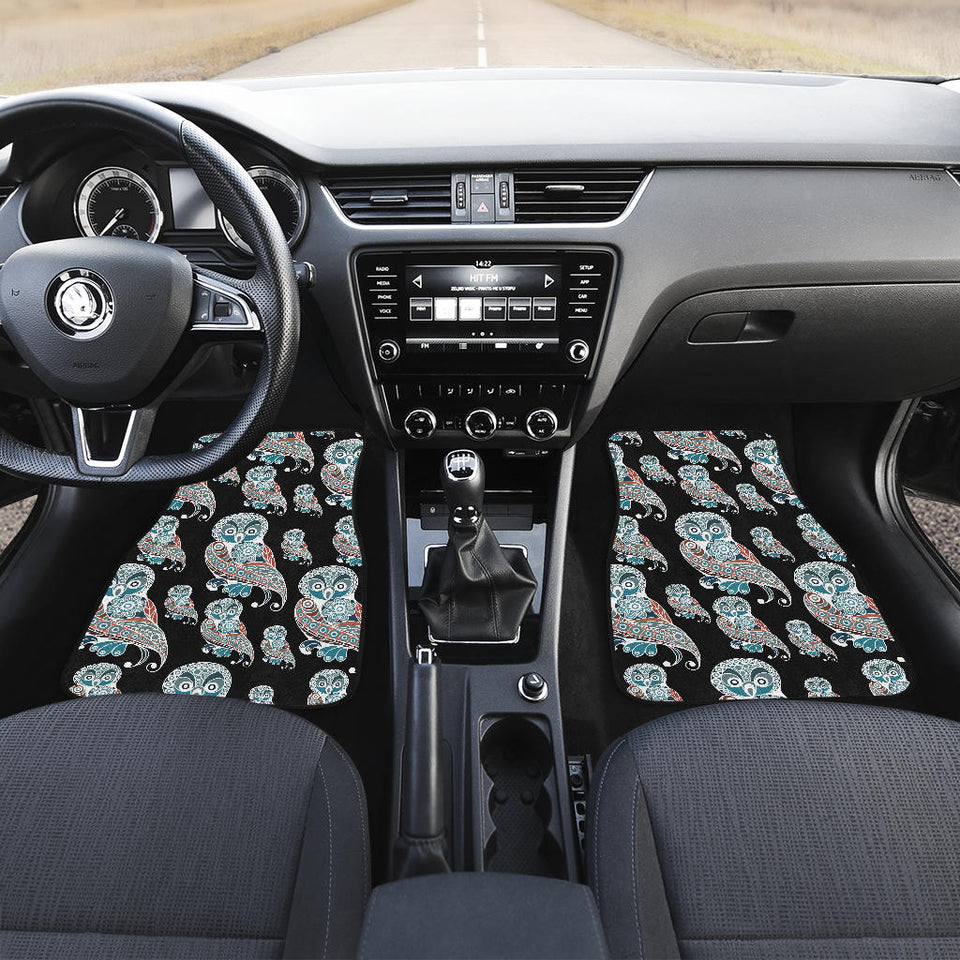 Owl Tribal Pattern Front Car Mats