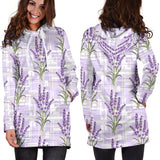 Lavender Pattern Theme Women Hoodie Dress