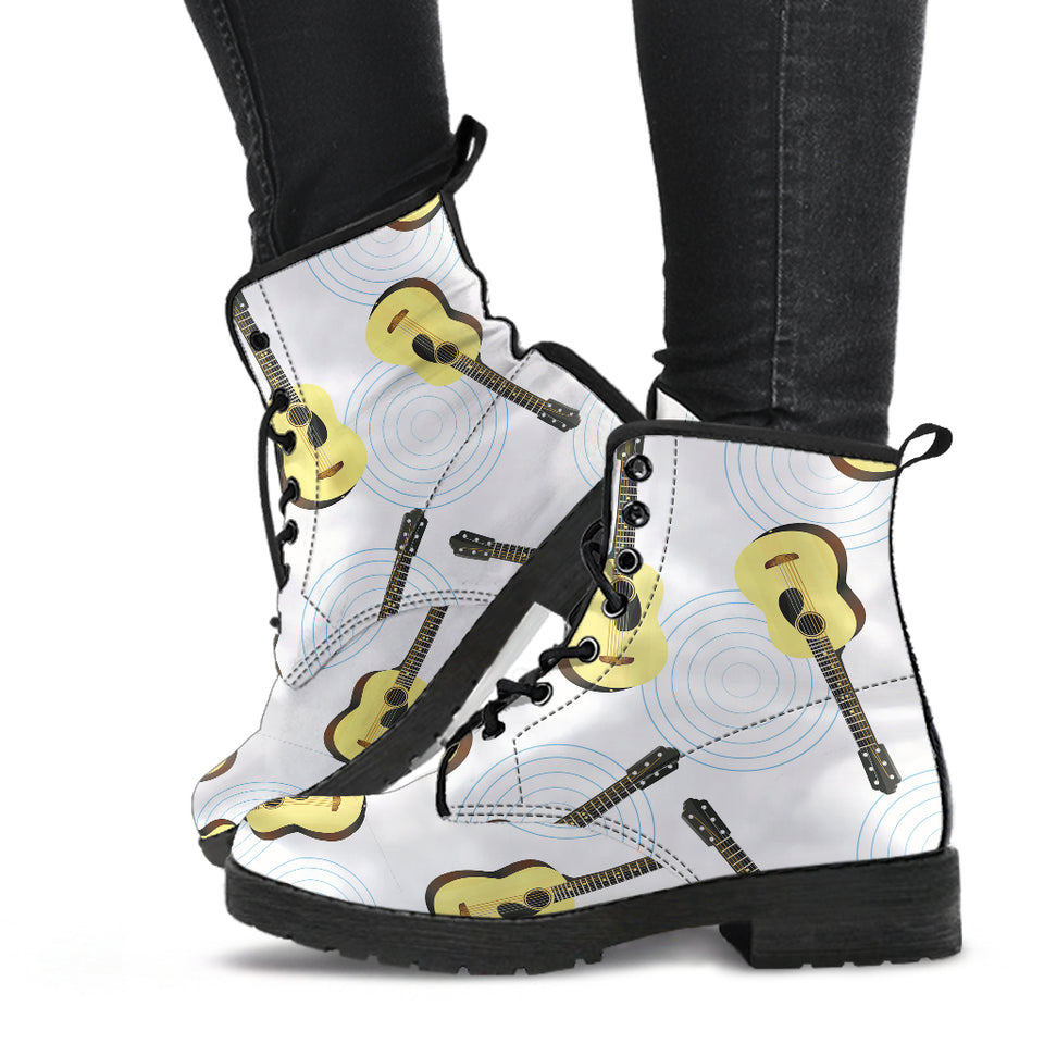 Classic Guitar Pattern Leather Boots