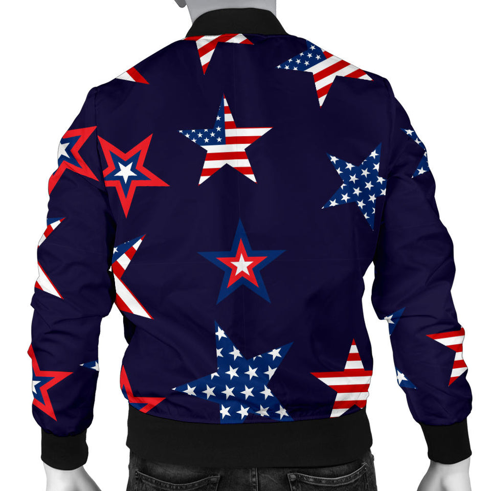 USA Star Pattern Theme Men Bomber Jacket