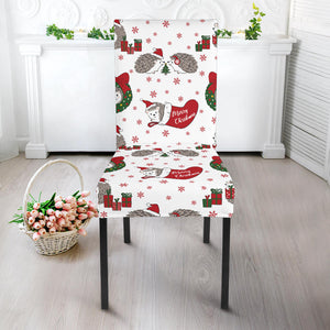 Hedgehog Pattern Print Design 05 Dining Chair Slipcover