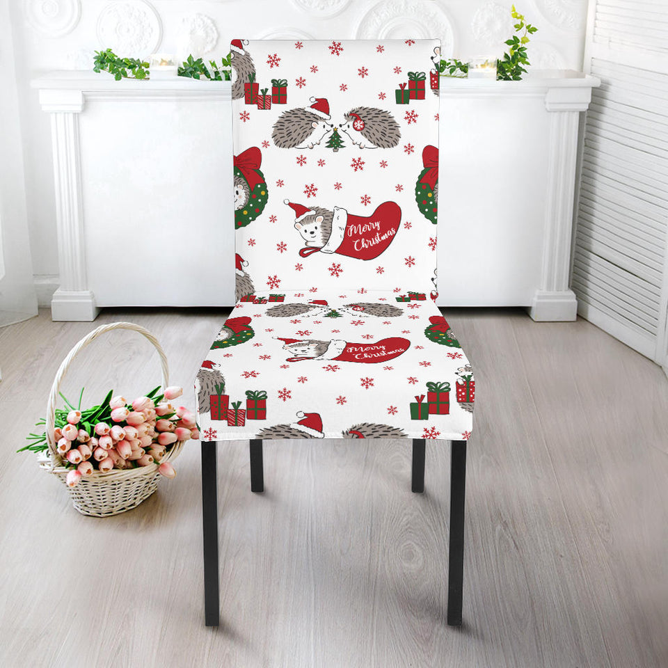 Hedgehog Pattern Print Design 05 Dining Chair Slipcover