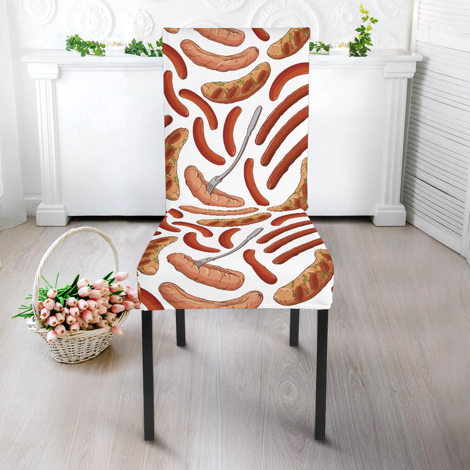 Sausage Pattern Print Design 05 Dining Chair Slipcover